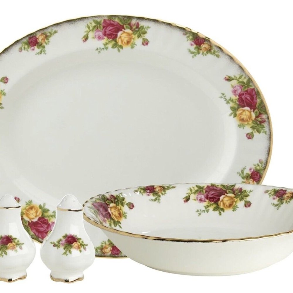 Royal Albert Old Country Roses 4-Piece Serving Set ( New with tag)
